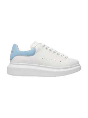 Białe/Pudrowo-Niebieskie Skórzane Oversized Sneakers Alexander McQueen
