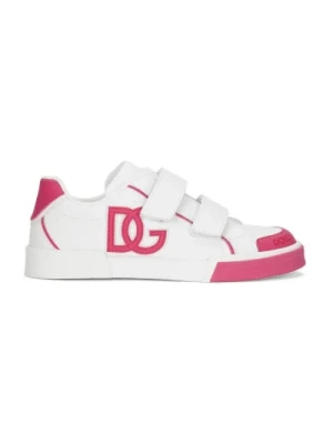 Białe Różowe Sneakersy Dolce & Gabbana