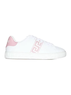 Białe Różowe Sneakersy Versace