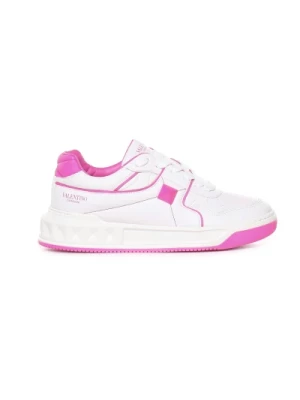 Białe/Różowe Sneakersy z Nitami Valentino Garavani