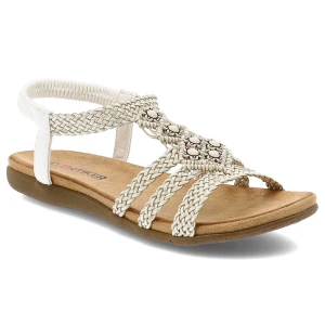 Białe Sandały Artiker Eleganckie Obuwie Damskie Na Płaskiej Podeszwie