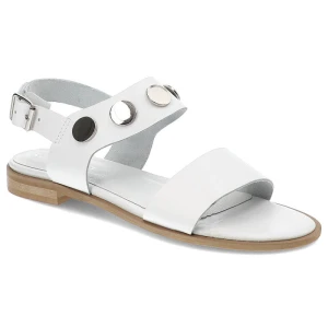 Sandały damskie Chebello, płaskie i zapinane na sprzączkę, białe, 2013 Clark