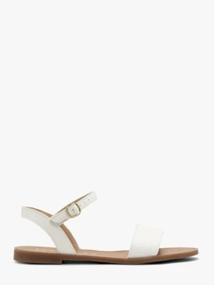 Białe sandały damskie płaskie Ryłko
