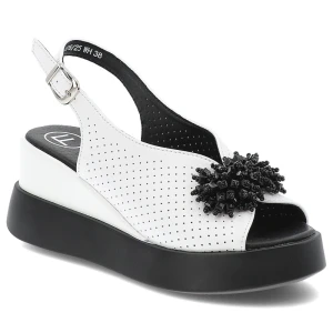 Białe Sandały Filippo Skórzane Obuwie Damskie