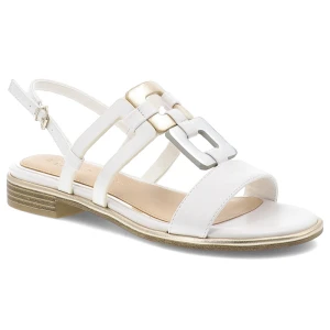 Białe Sandały Marco Tozzi Eleganckie Buty Damskie