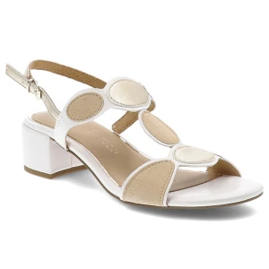Białe Sandały Marco Tozzi Stylowe Obuwie Damskie Na Obcasie
