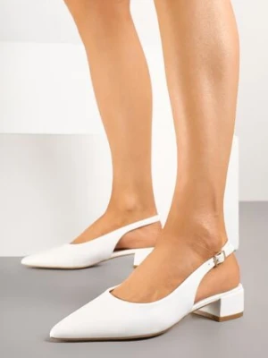 Białe Sandały na Słupku Typu Slingback Odavine chiara foscari