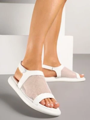 Białe Sandały Ozdobione Siateczką Nilisca givana