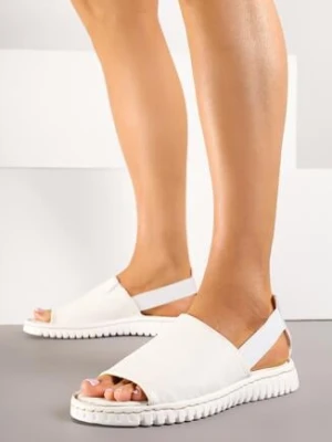 Białe Sandały Vices z Ekoskóry z Elastycznym Paskiem Folalise