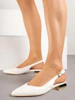 Białe Sandały Vices ze Skórzaną Wkładką i Noskiem w Szpic Galurena