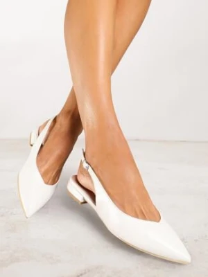 Białe Sandały Vices ze Skórzaną Wkładką i Noskiem w Szpic Lisellia