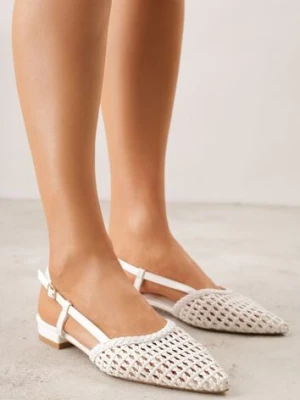 Białe Sandały z Plecioną Cholewką Triscan c'm paris