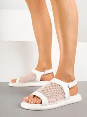 Białe Sandały z Siateczkową Cholewką Ranevia givana