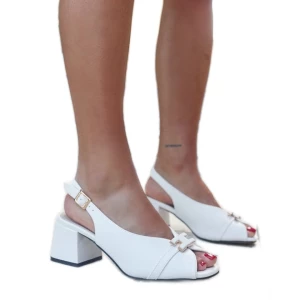 Białe sandały ze skórzaną wkładką Totana Inna marka
