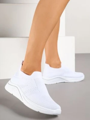 Białe Siateczkowe Buty Sportowe Sneakersy o Wsuwanym Fasonie Niltewi