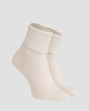 Białe skarpety kaszmirowe unisex Johnstons of Elgin