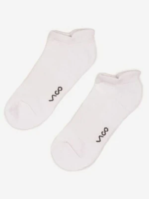 Białe Skarpety z Bawełny Typu Stopki z Napisem Marianis vico