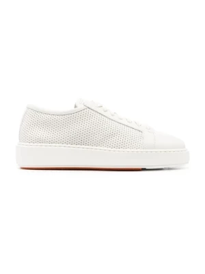 Białe Skórzane Casual Sneakers dla Kobiet Santoni