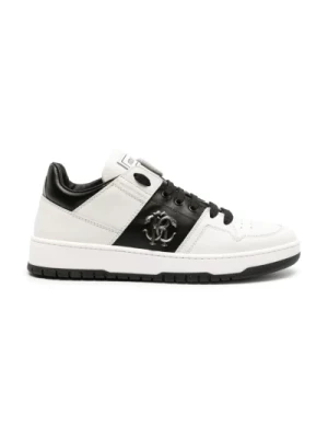 Białe Skórzane Casual Sneakers dla Mężczyzn Roberto Cavalli