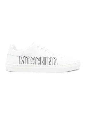 Białe Skórzane Casual Sneakers Moschino
