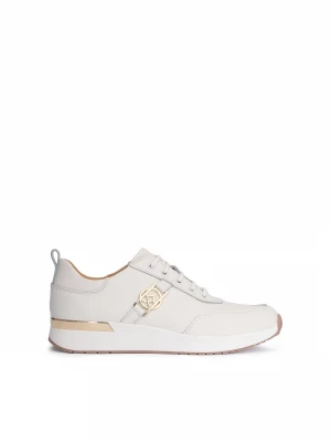 Białe skórzane sneakersy damskie w minimalistycznym stylu Kazar