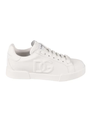 Białe Skórzane Sneakersy dla Kobiet Dolce & Gabbana