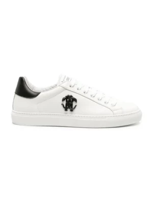 Białe Skórzane Sneakersy dla Mężczyzn Roberto Cavalli