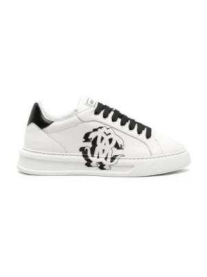 Białe Skórzane Sneakersy dla Mężczyzn Roberto Cavalli