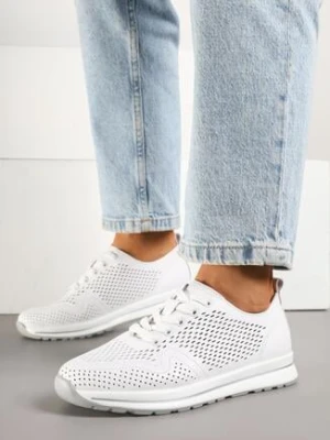 Białe Skórzane Sneakersy Ozdobione Perforacją Odrelia santorio