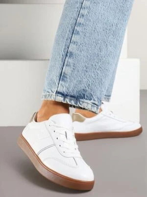 Białe Skórzane Sneakersy Ozdobione Przeszyciami Tillita sergio leone