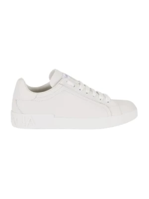 Białe Skórzane Sneakersy Portofino Dolce & Gabbana