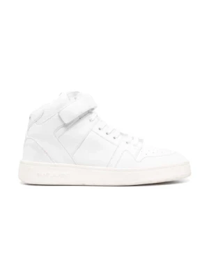 Białe Skórzane Sneakersy z Logo Saint Laurent