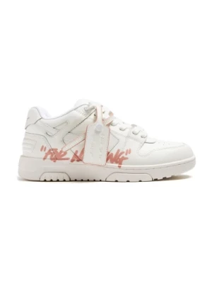 Białe Slim Sneakers z Różowymi Akcentami Off White