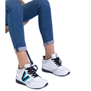 Białe sneakersy damskie na ukrytym koturnie Inna marka