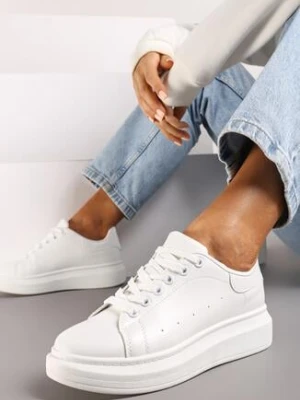 Białe Sneakersy na Grubej Podeszwie Hypnotic vices