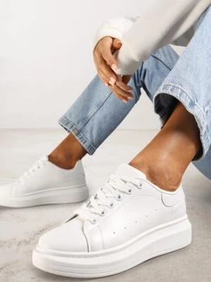 Białe Sneakersy na Grubej Podeszwie Hypnotic vices
