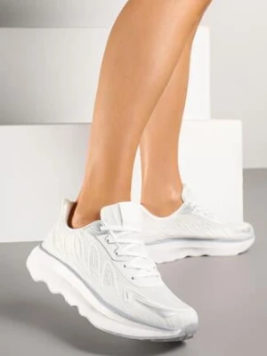 Białe Sneakersy na Piankowej Podeszwie z Geometrycznymi Zdobieniami Uliolisa