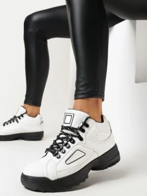 Białe Sneakersy na Platformie Aonari