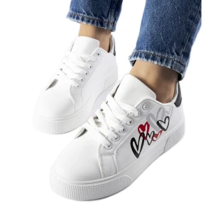 Białe sneakersy na platformie Montclair Inna marka
