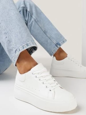 Białe Sneakersy na Platformie Spoola