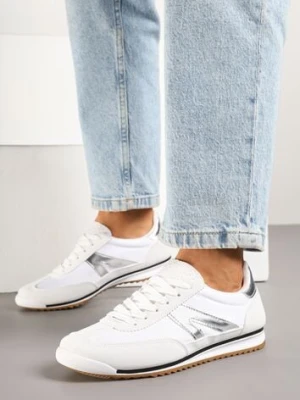 Białe Sneakersy Ozdobione Geometrycznym Motywem Clevandra maira