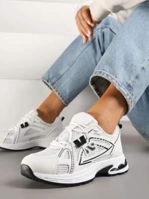 Białe Sneakersy Ozdobione Geometrycznym Motywem Tasoti smallawan