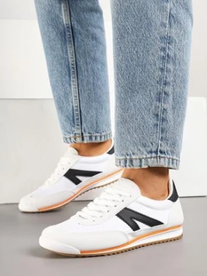 Białe Sneakersy Ozdobione Geometrycznym Wzorem Teroti
