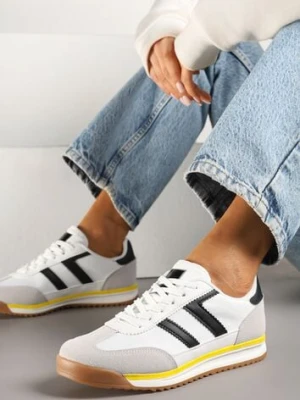 Białe Sneakersy Ozdobione Paskami Nairalina gowin