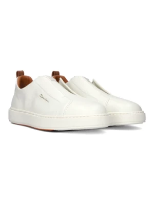 Białe Sneakersy Santoni