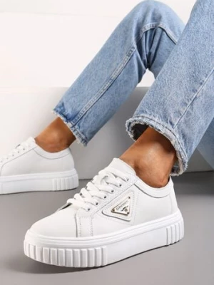 Białe Sneakersy Skórzane na Platformie Ulvinasa