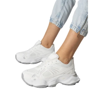 Białe sneakersy sportowe na masywnej podeszwie Inna marka