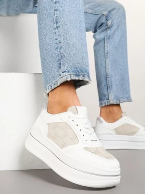 Białe Sneakersy Streetwearowe na Platformie Ninelis