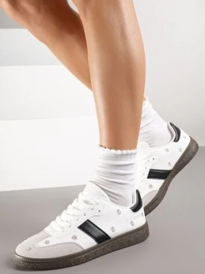 Białe Sneakersy Tenisówki Ozdobione Kwiatkami Zummine maira