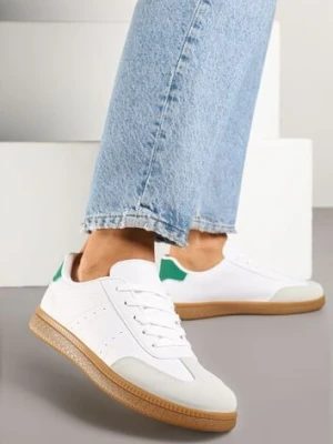 Białe Sneakersy Tenisówki Ozdobione Perforacją Reissara potocki